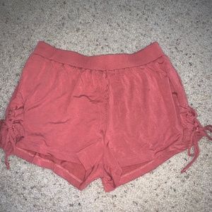 Rust pink flowy shorts